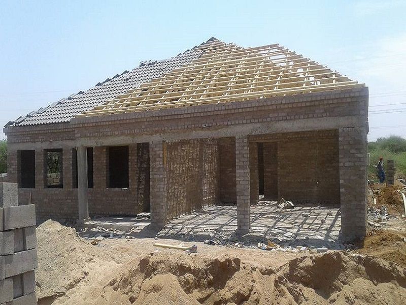 concrete block usage for making house